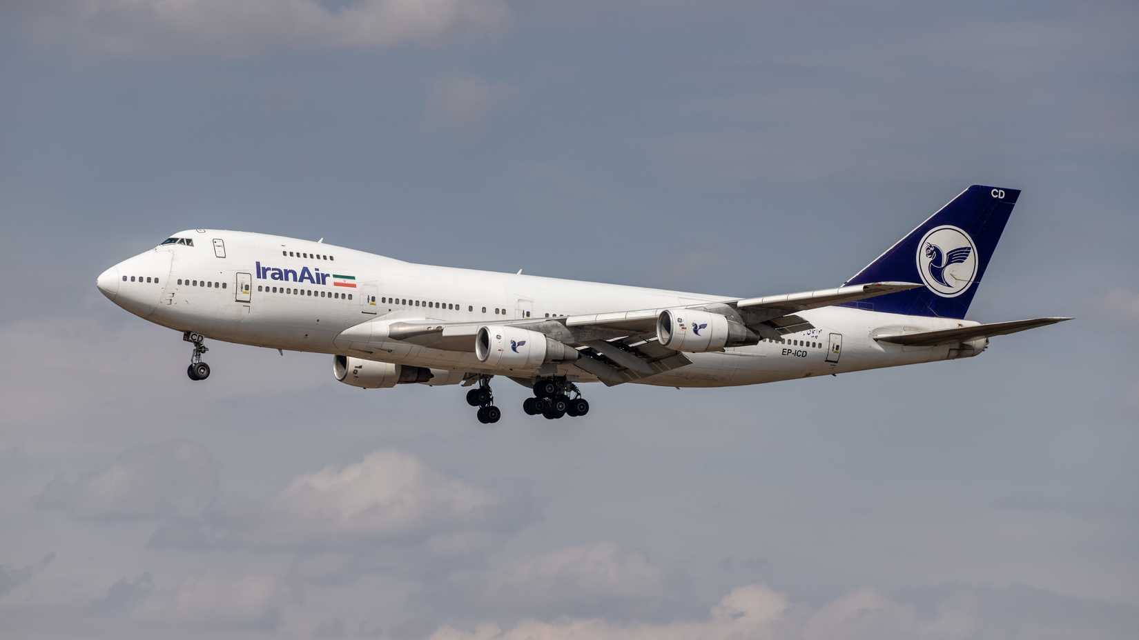 Boeing 747-21AC EP-ICD Iran Air landing at Sheremetyevo International Airport.