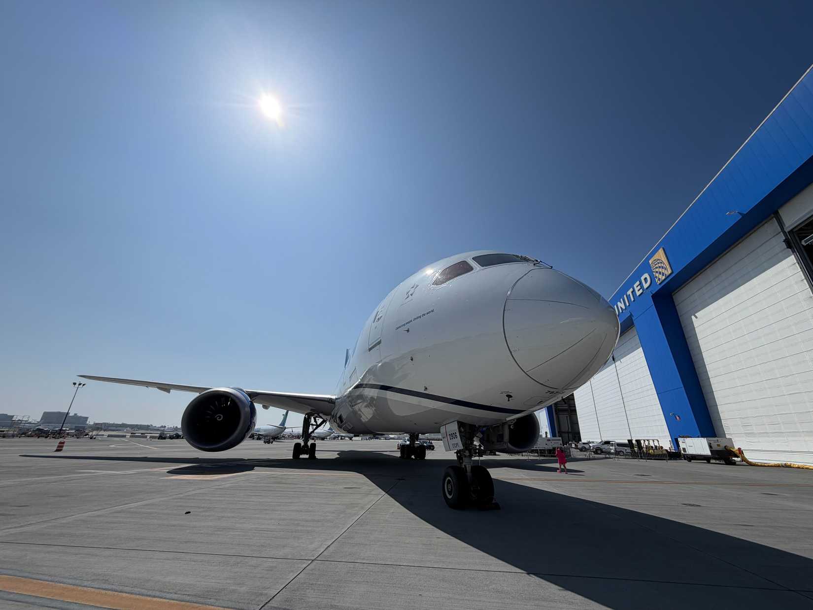Boeing 787 Dreamliner demo at the United Elevated event in LAX, March 2026.