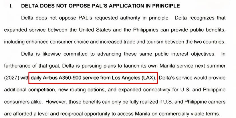 Delta about Los Angeles to Manila