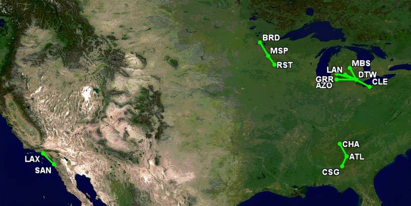 Delta's 10 shortest routes in April 2026