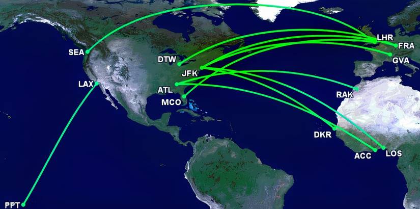 Delta's long-haul routes with the lowest SLF