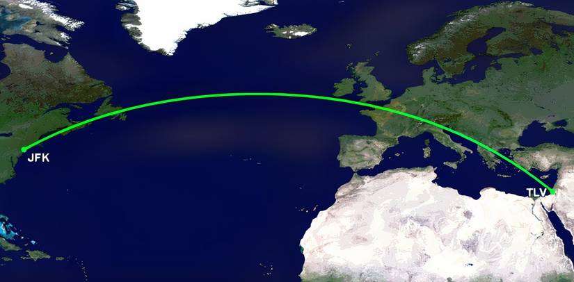 DL JFK-TLV route