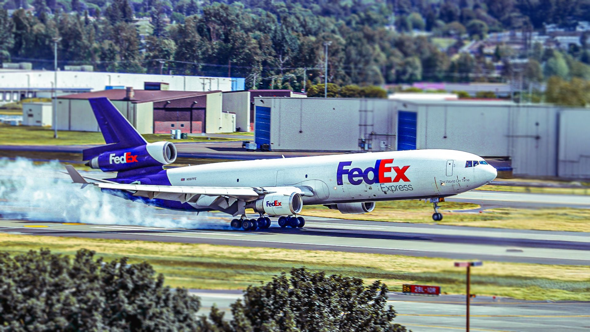 A FedEx MD-11 Touching Down