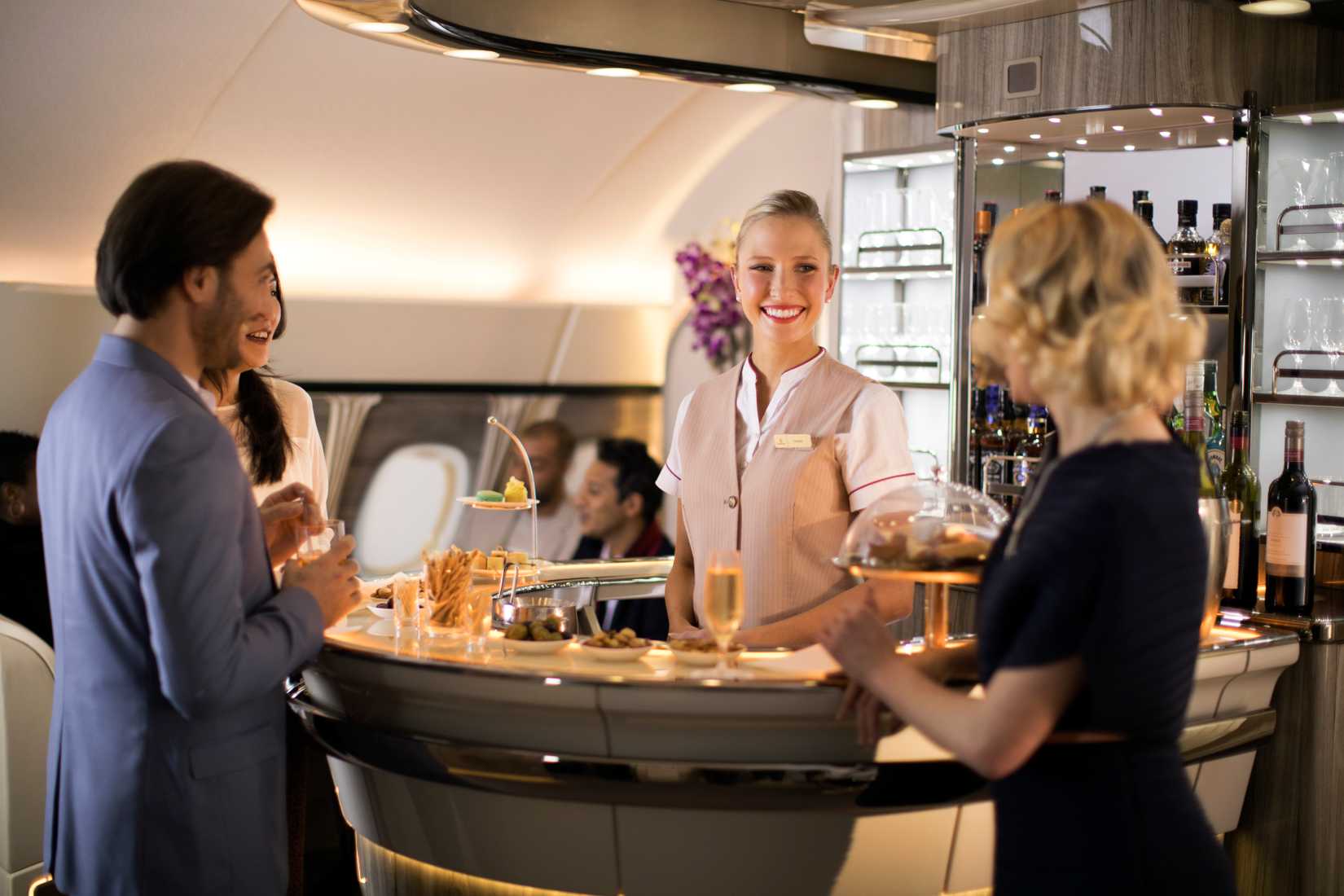 Emirates Airbus A380 onboard lounge