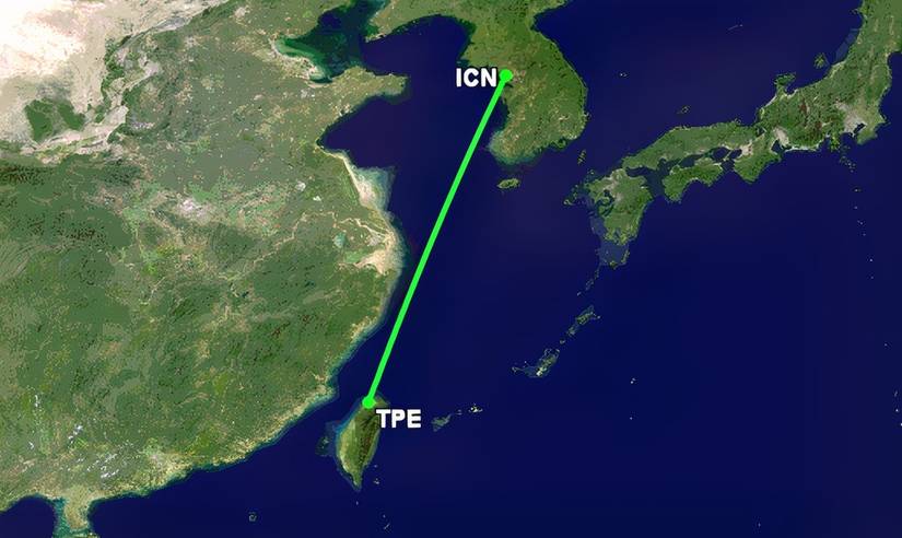 ICN-TPE route map