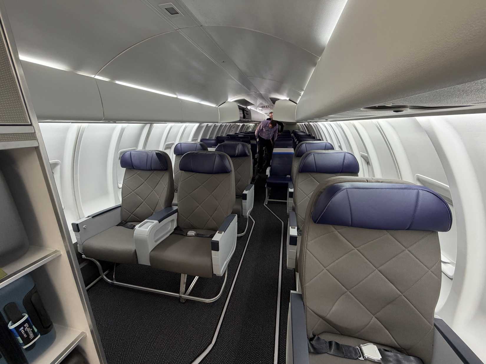 United Express Bombardier CRJ450 First Class Cabin