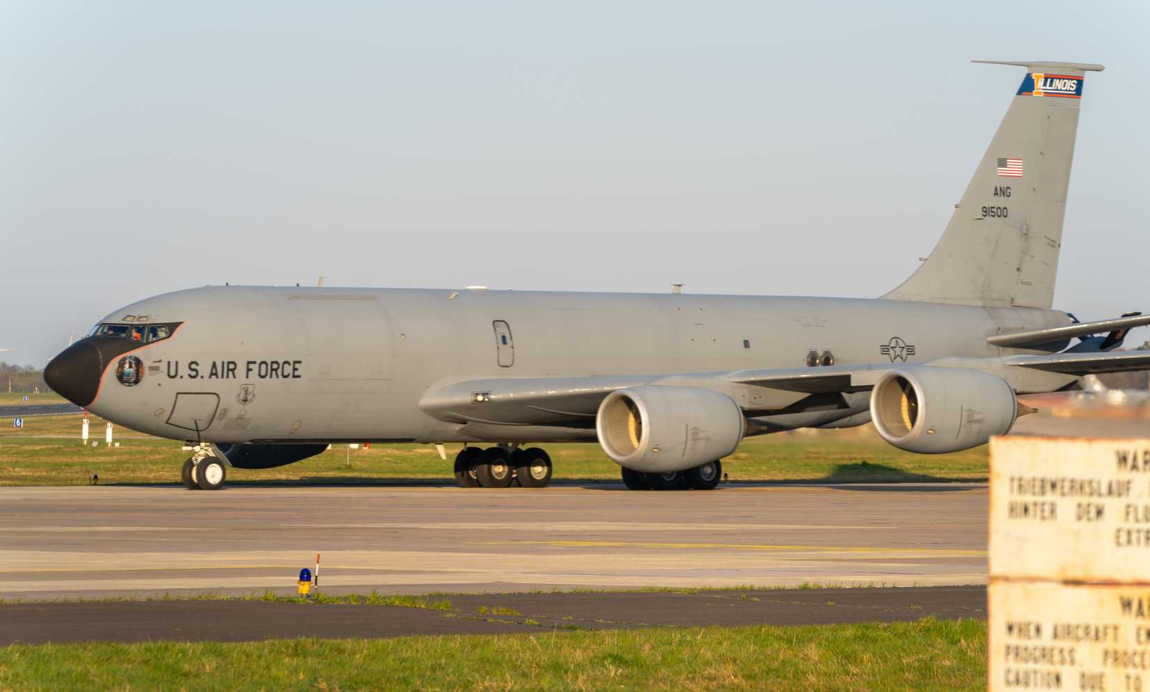 KC-135 tanker taxiing to runway