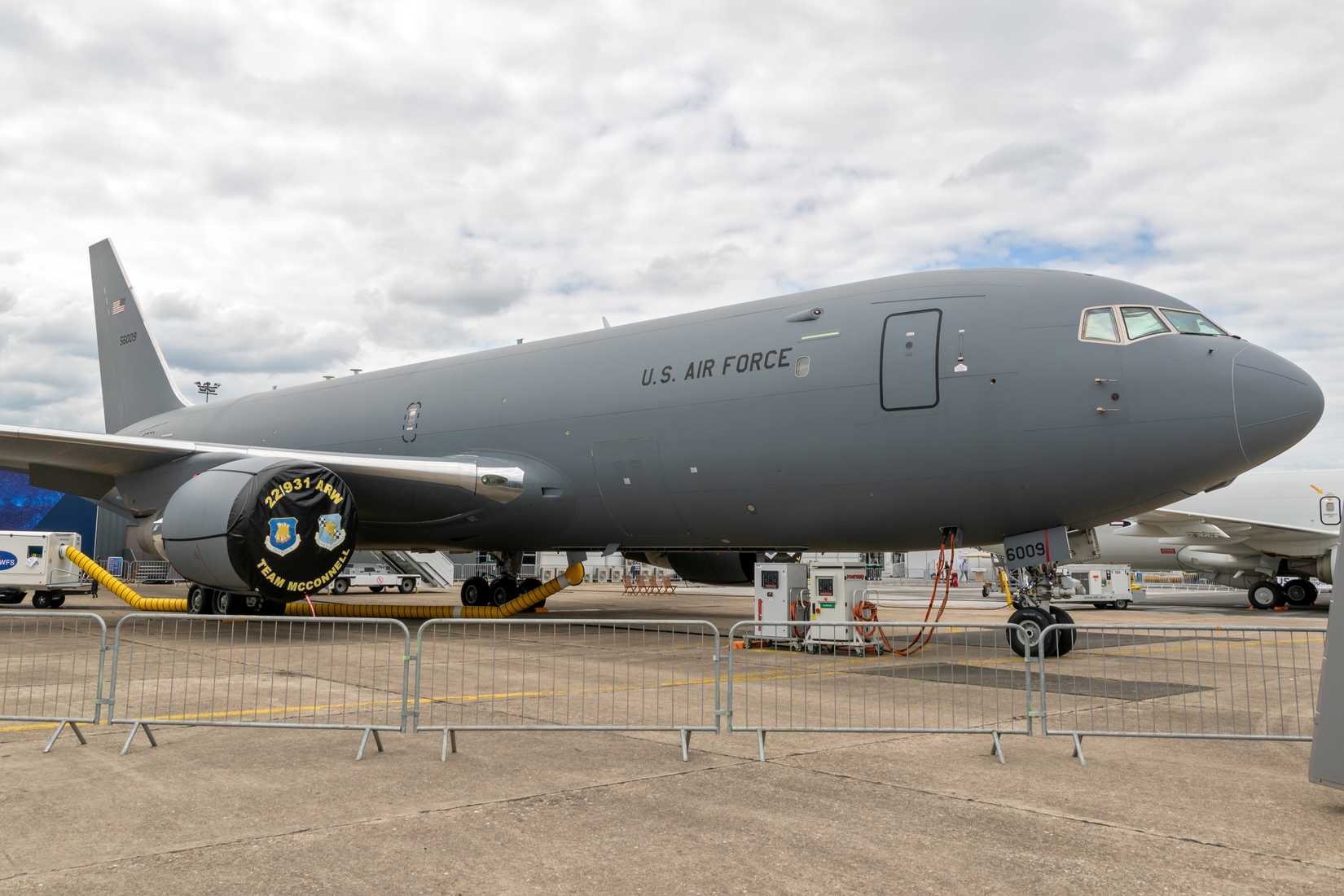 KC-46A aircraft parked on display