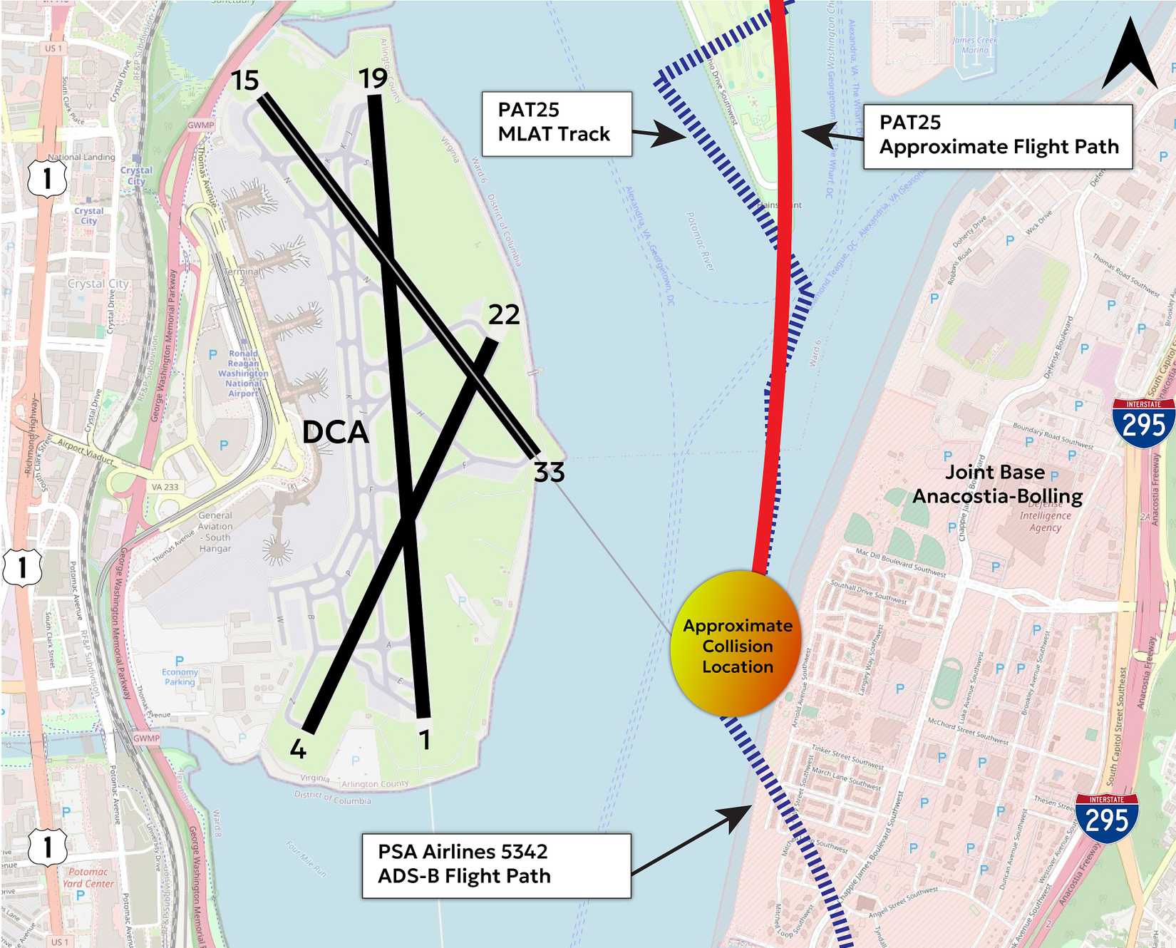 American Airlines Flight 5342 Crash Map