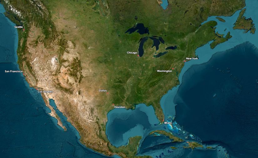 Qatar Airways US Airports Map