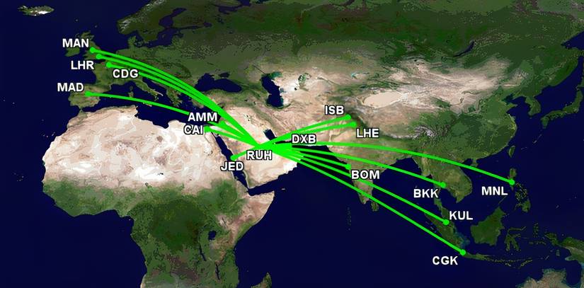 Riyadh Air initial network