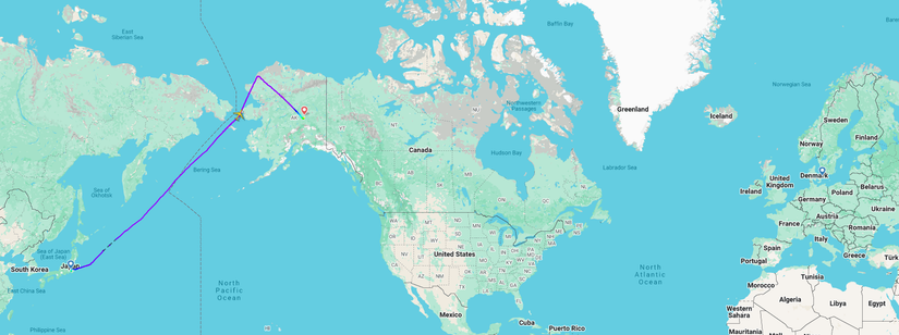 SAS Tokyo Fairbanks Route Map