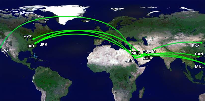 Saudia's longest nonstop flights in 2026