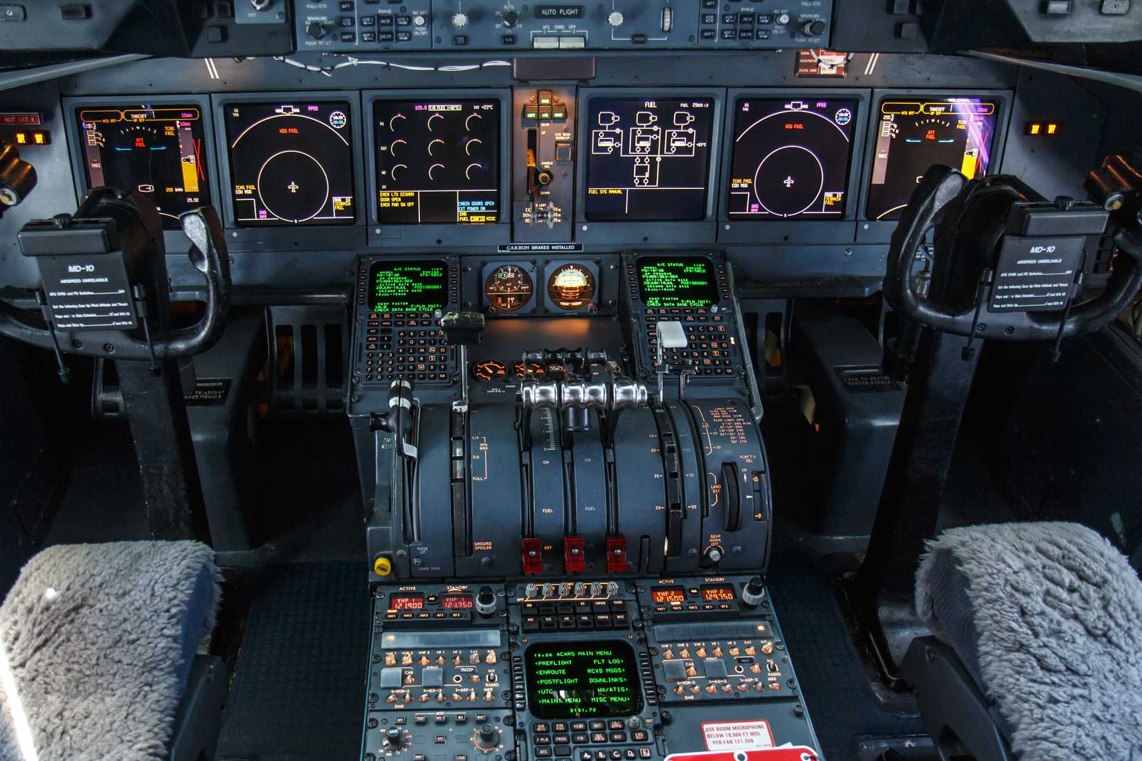 an md-11 cockpit interior