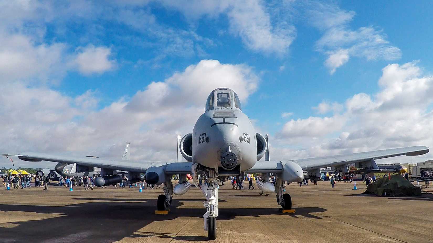 An A-10 Warthog With Landing Gear Out