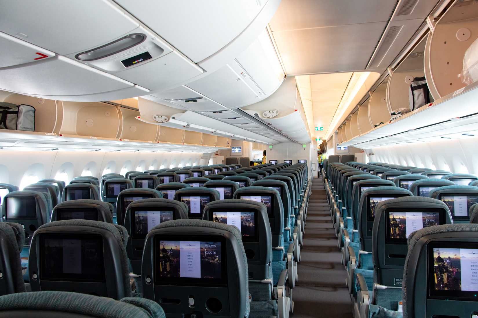 Interior of A350 Cathay Pacific