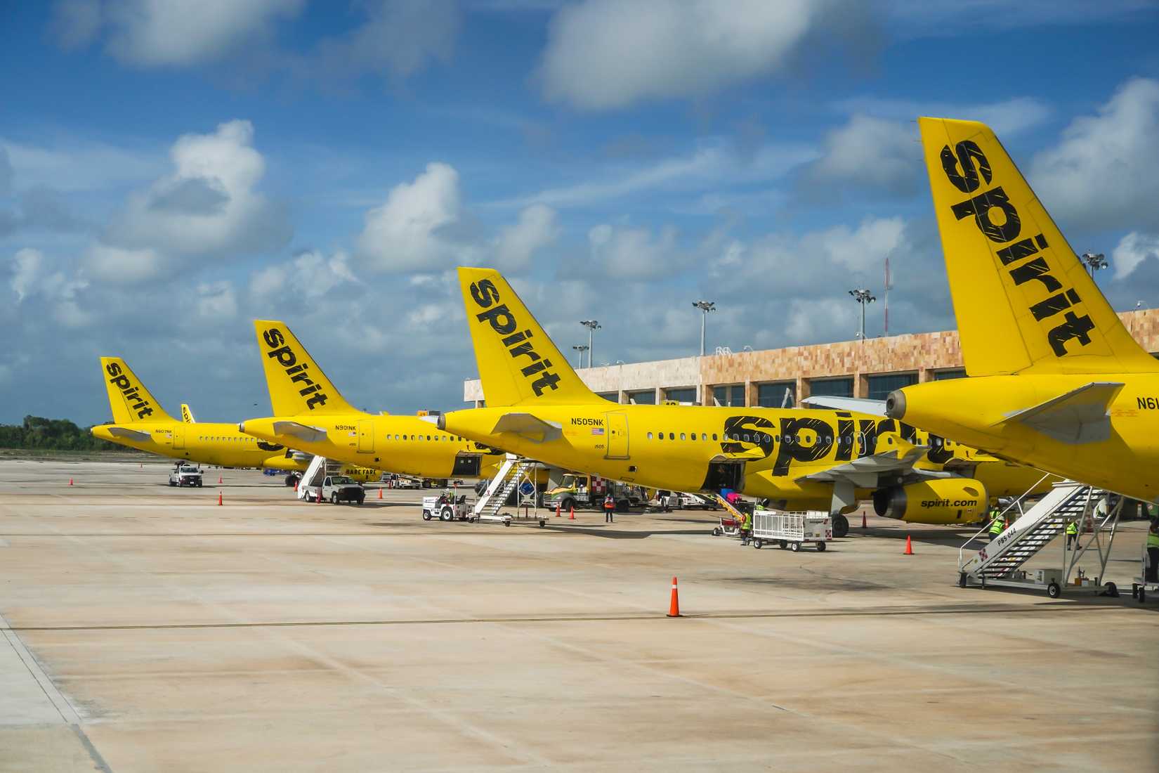 Spirit Airlines aircraft on stand
