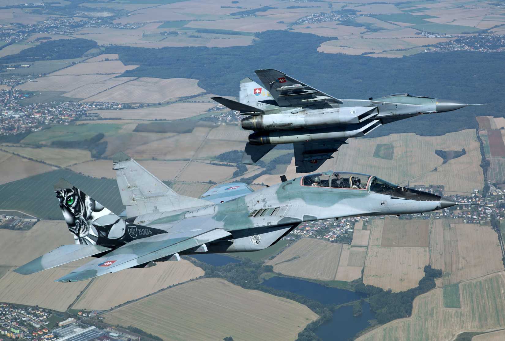 Slovak Air Force Mig-29 Fulcrum in flight air to air photo