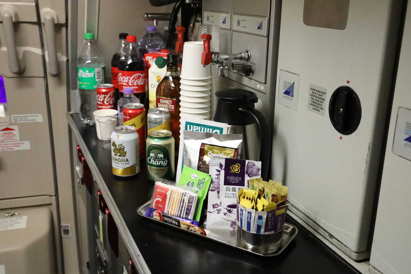 food and drink on the airplane