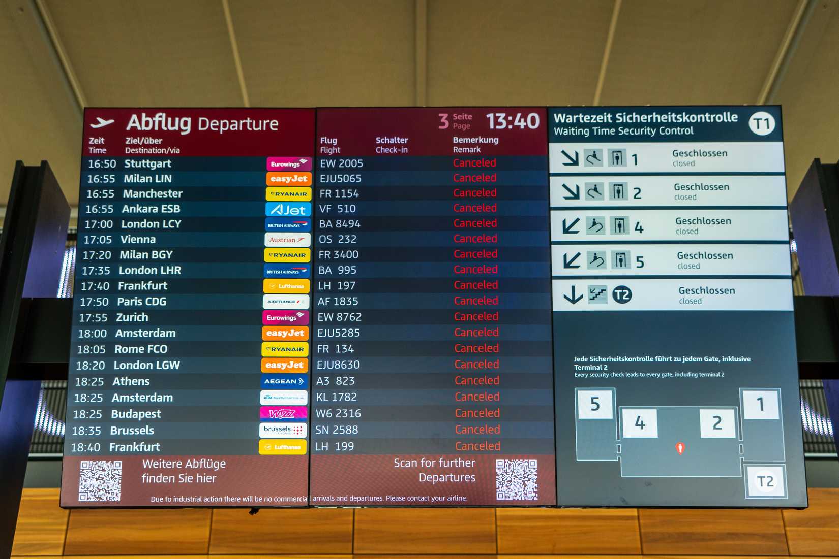 Berlin Airport Departure Board