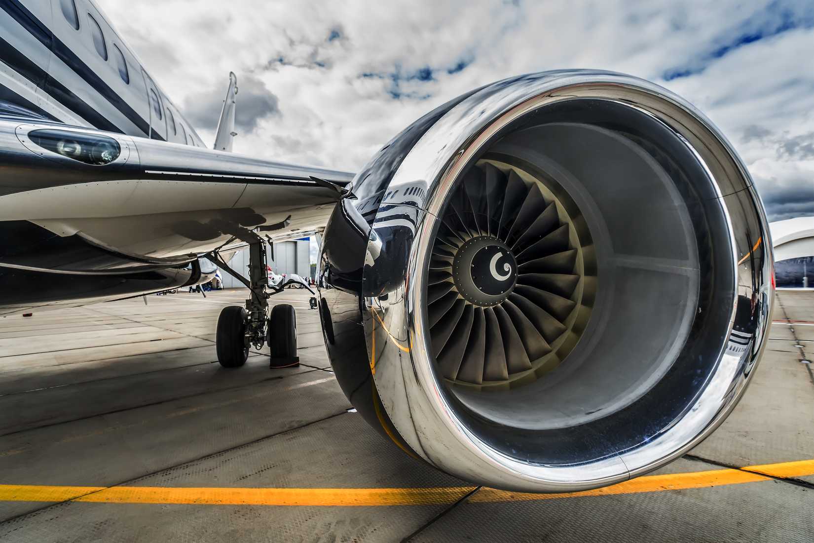 Shiny Aircraft Engine Closeup