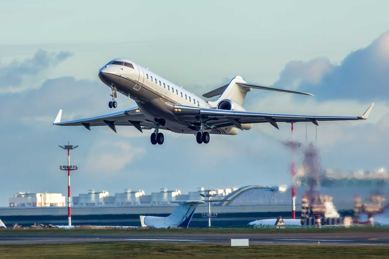 Private Jet Climbing Out