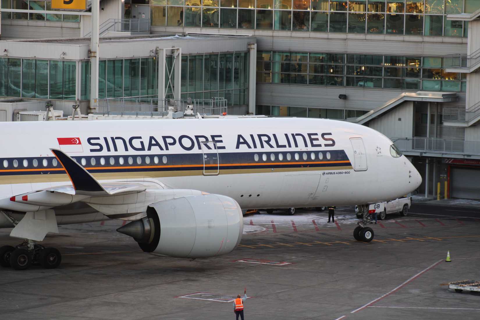 Singapore Airlines Airbus A350-900ULR and Boeing 777-300ER are operating at John F Kennedy Airport.
