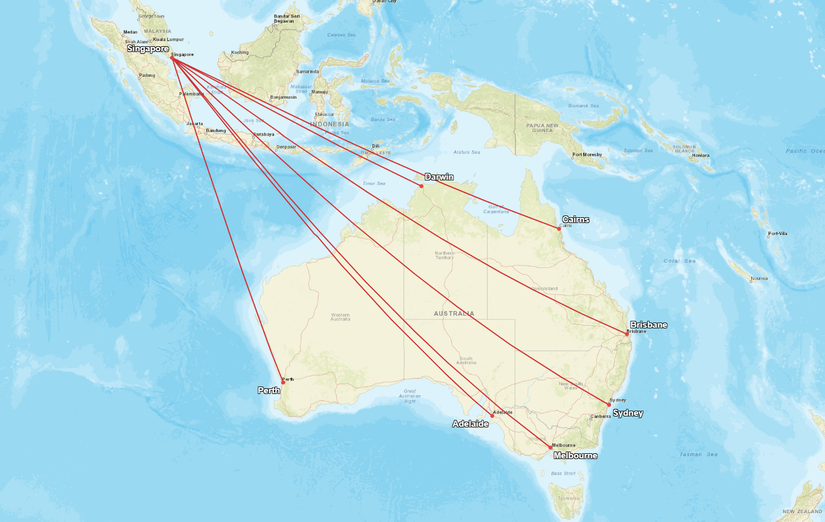 Singapore Airlines Australian Routes