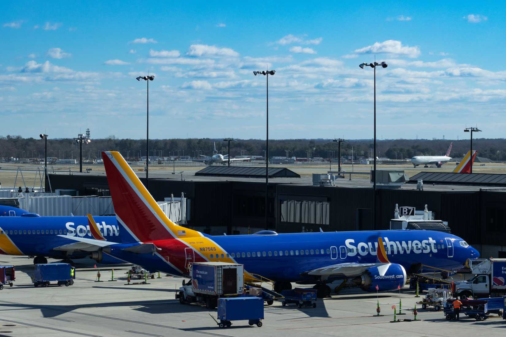 Southwest Airlines aircraft at BALTIMORE-WASHINGTON INTERNATIONAL THURGOOD MARSHALL AIRPORT, ANNE ARUNDEL COUNTY, MARYLAND, USA