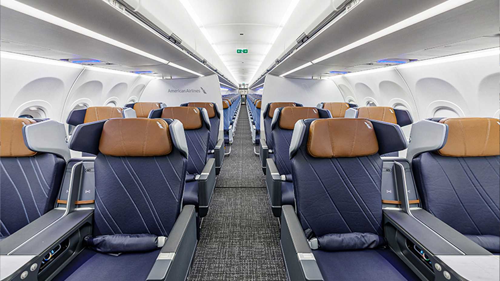 Vignette personnalisée du siège économique premium de l'Airbus A321XLR d'American Airlines