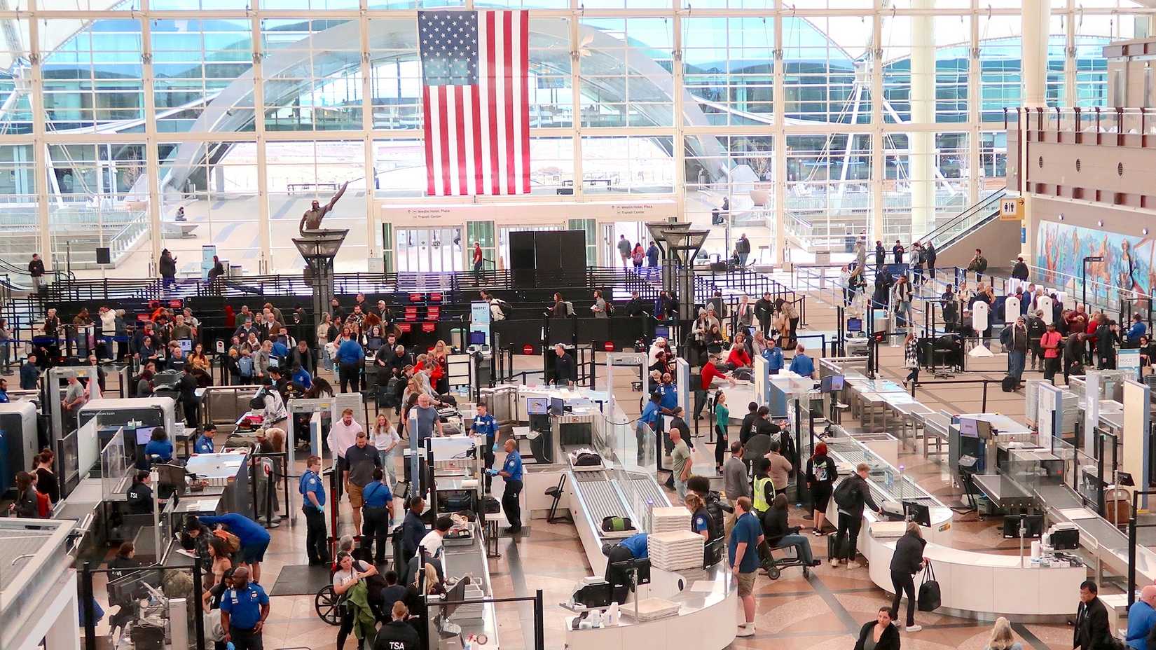 TSA aerial view of security screening