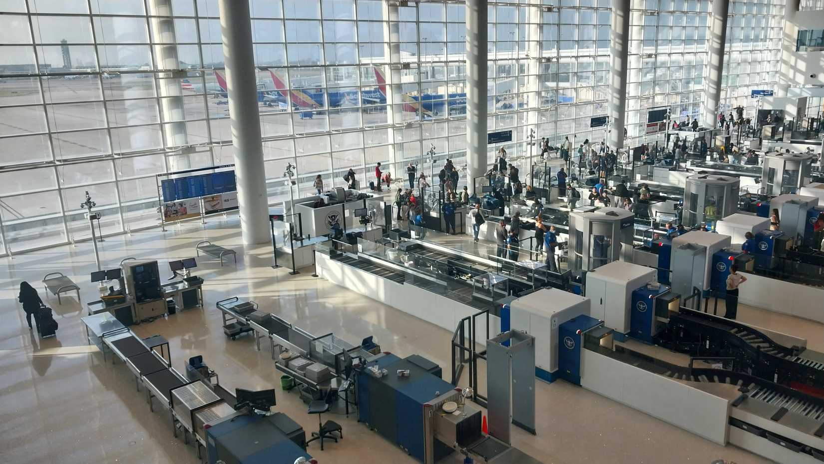 TSA airport security from above
