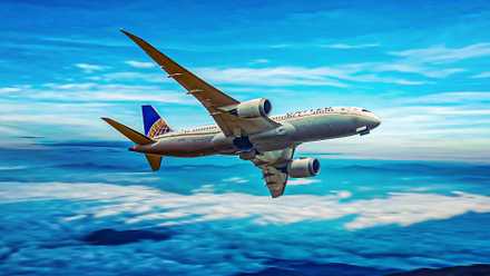 A United Airlines Boeing 787-8 In The Sky