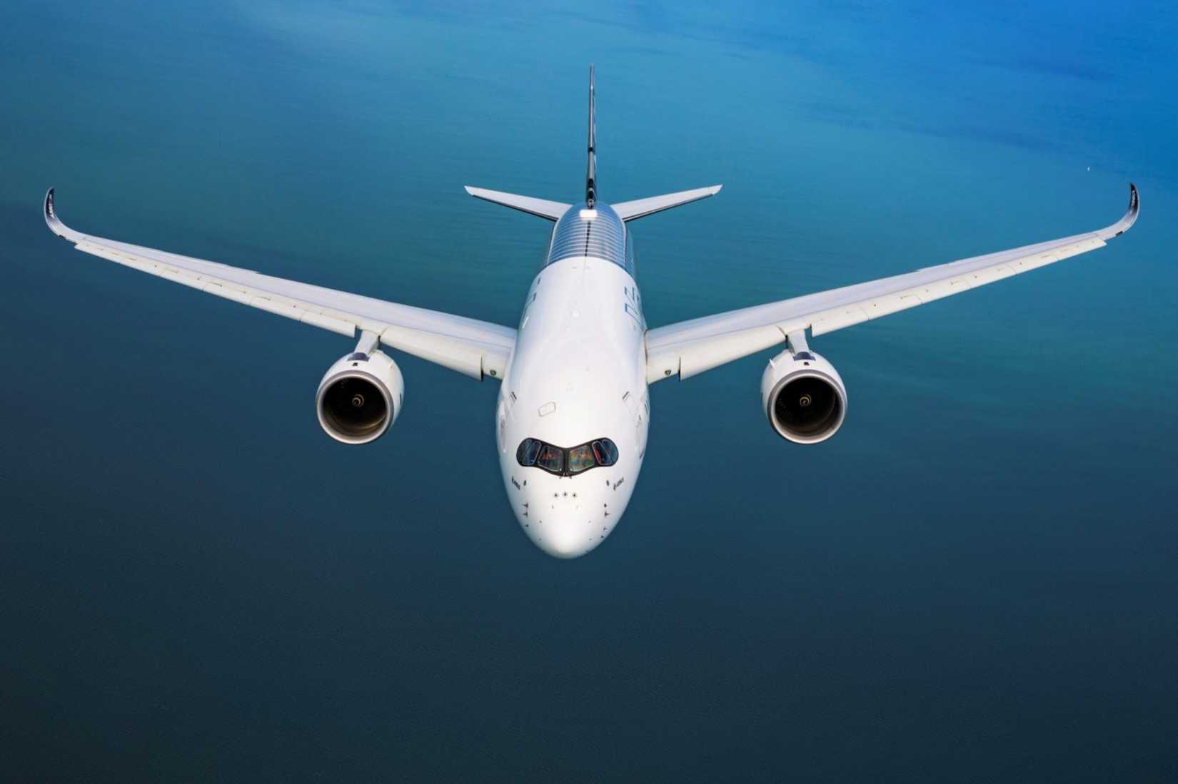 Airbus A350 over sea