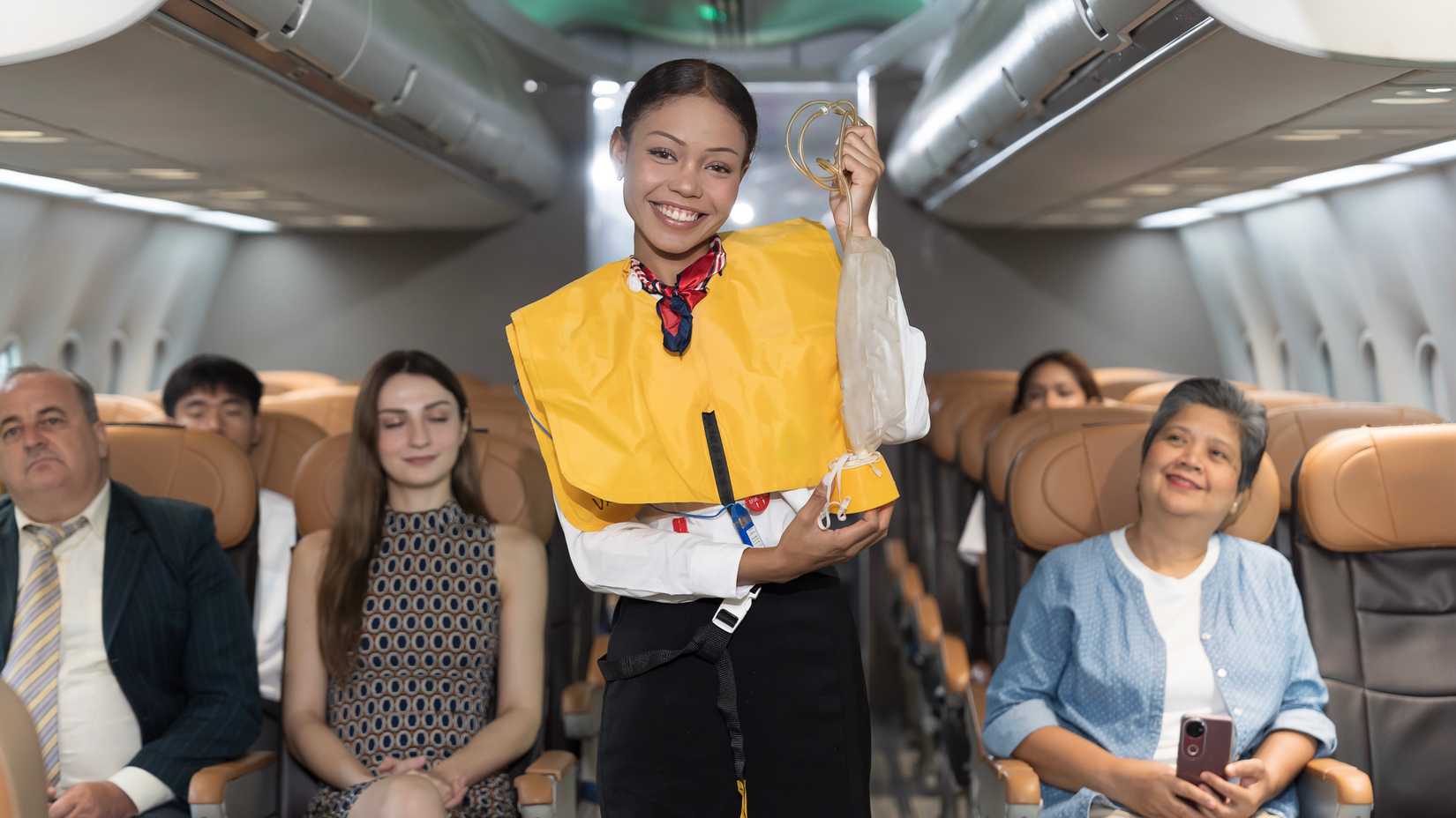 flight attendant safety demonstration