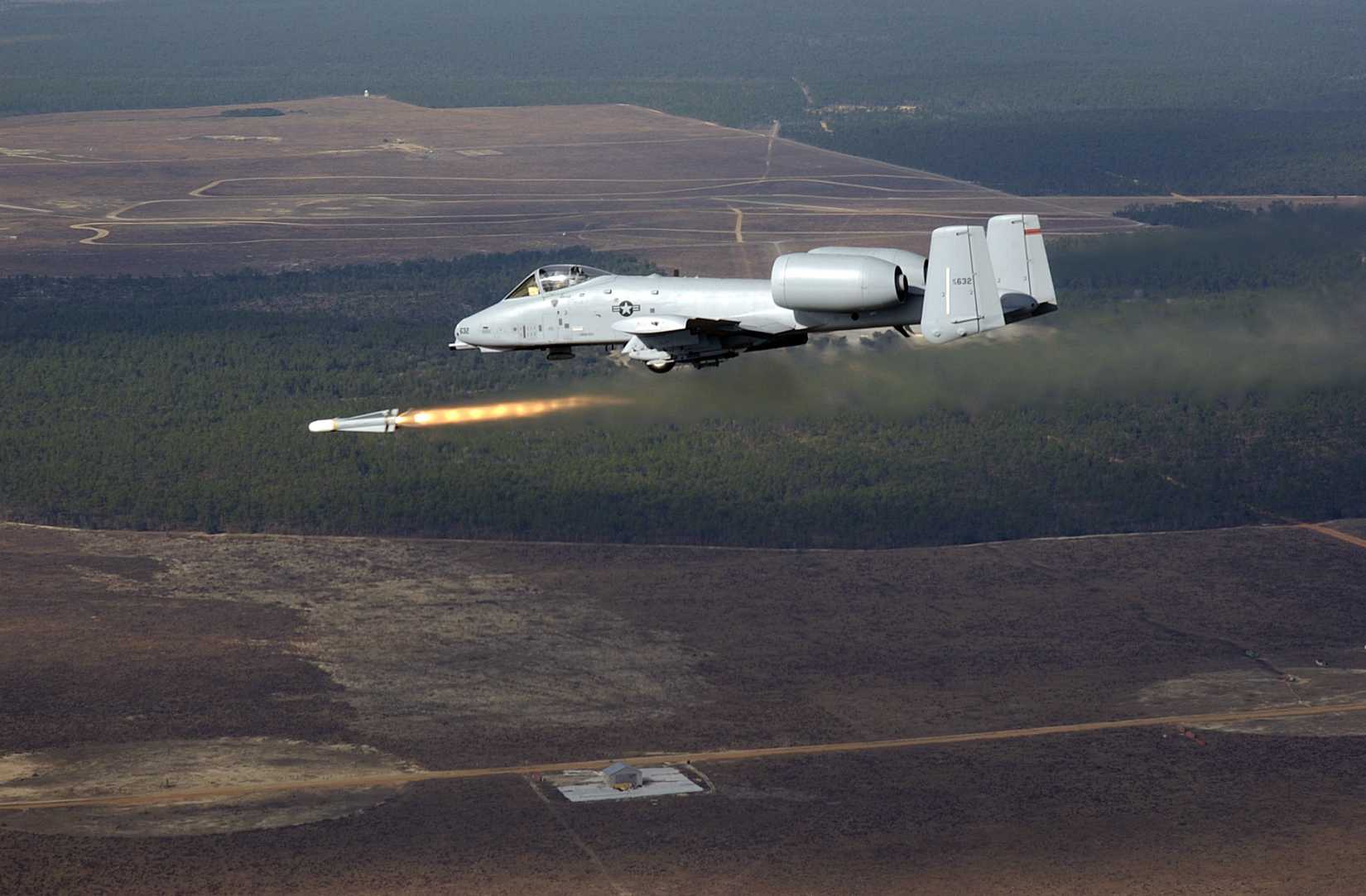 A-10 Warthog firing an AGM-65 Maverick missile
