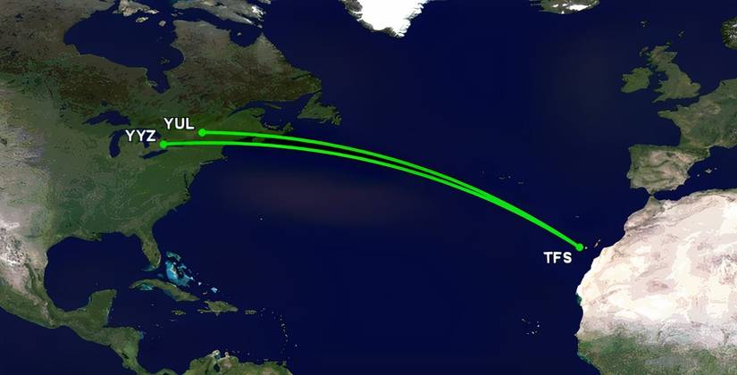 Air Canada Tenerife routes