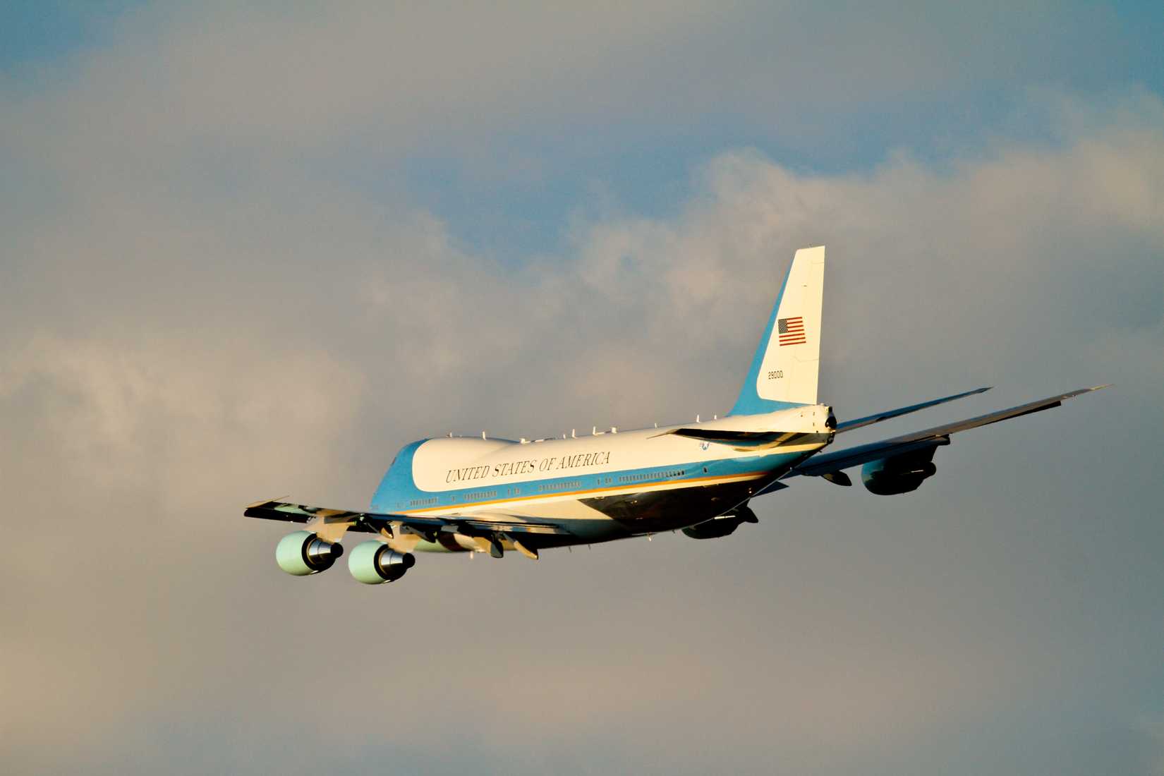 Air Force VC-25 from the 89th Airlift Wing, known as Air Force One when the president of the United States is on board.