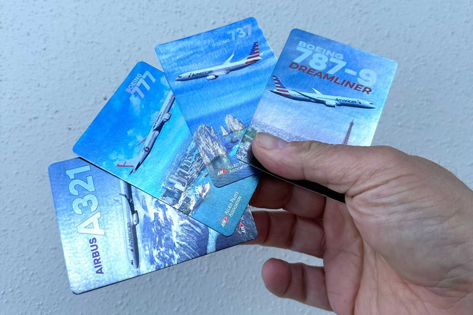 American Airlines pilot trading cards