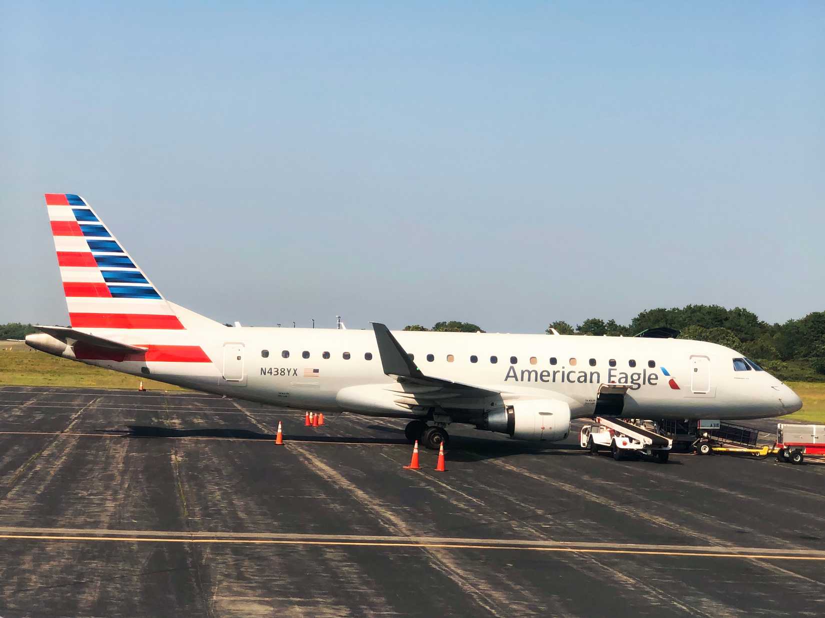 American Eagle E175 on the ground