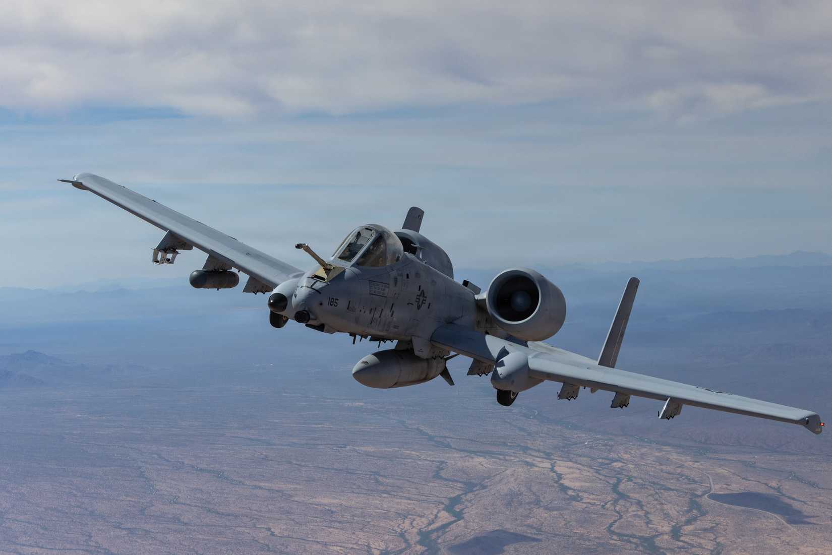An A-10 Thunderbolt II refuels from a C-130 using a probe and drogue system for the first time in the aircraft's history, April 2, 2026.