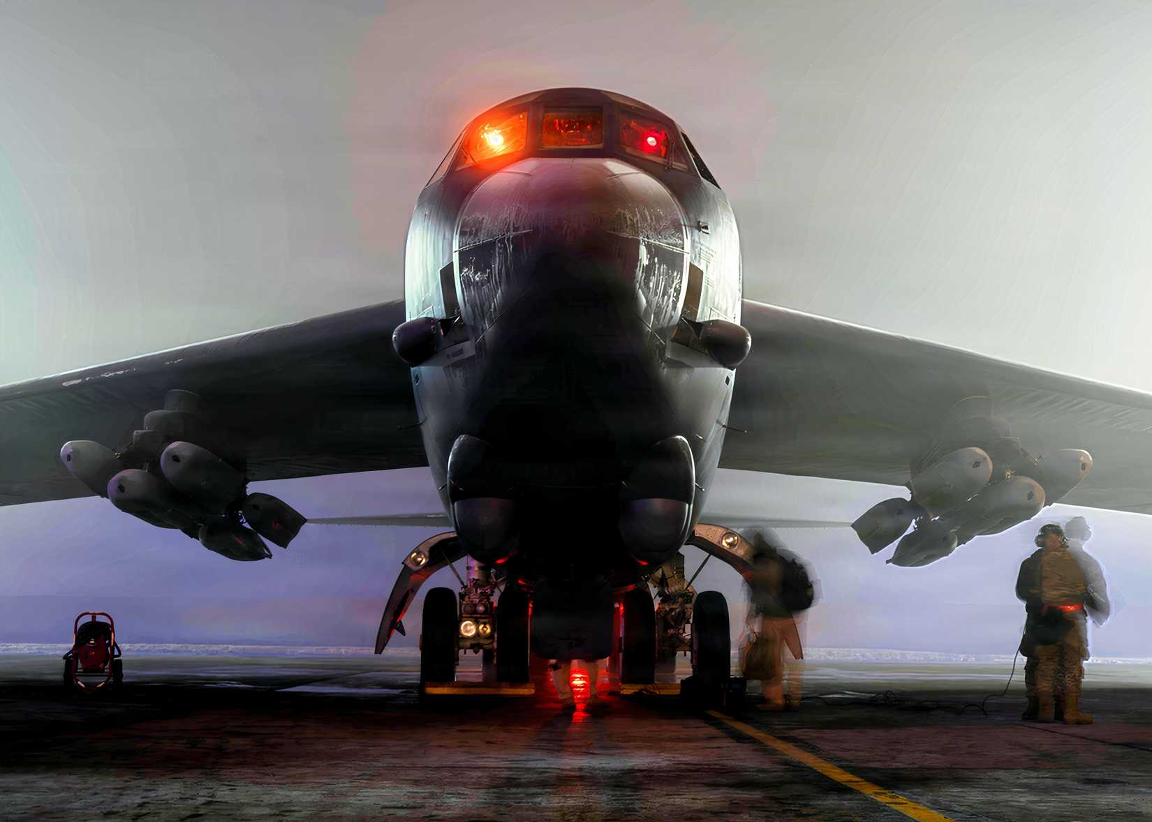 Close-up of a B-52 preparing for a mission