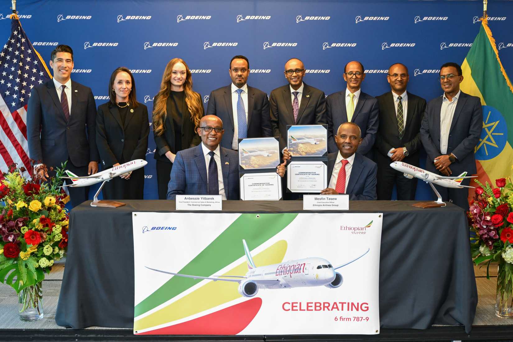 Ethiopian Airlines Boeing 787 signing