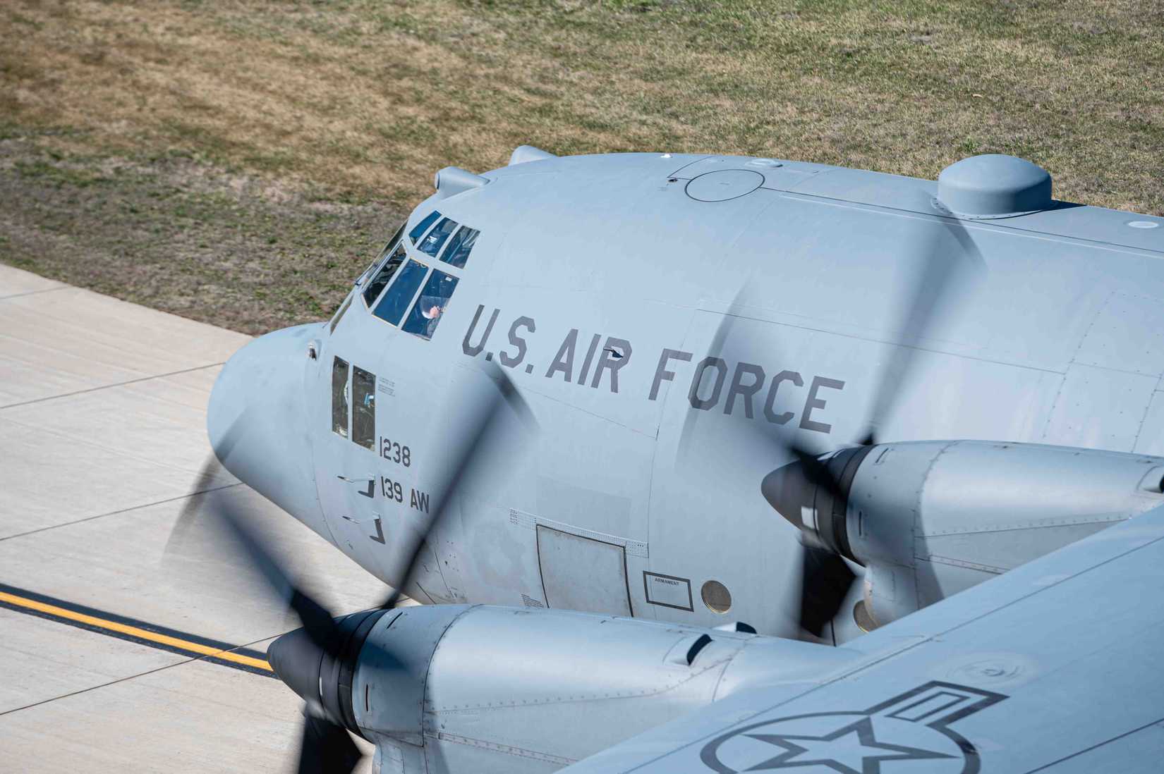 C-130 Hercules at Rosecrans Air National Guard Base in St. Joseph, Missouri, on March 20, 2025.