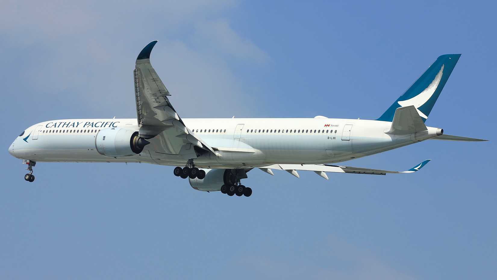 Cathay Pacific Airbus A350 takes off from Tan Son Nhat International Airport.