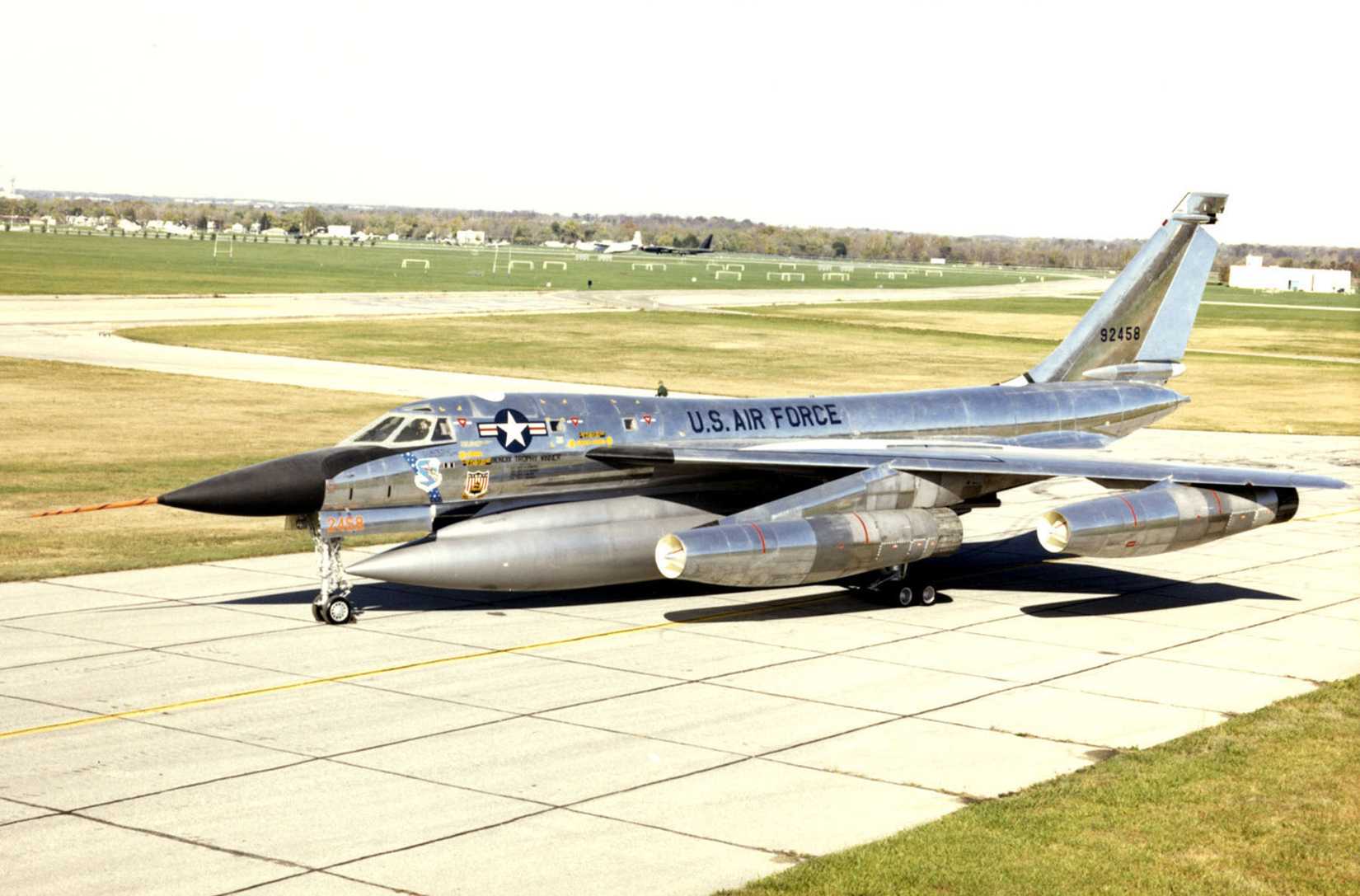 A Convair B-58, one of the jets used in the Oklahoma City sonic boom tests