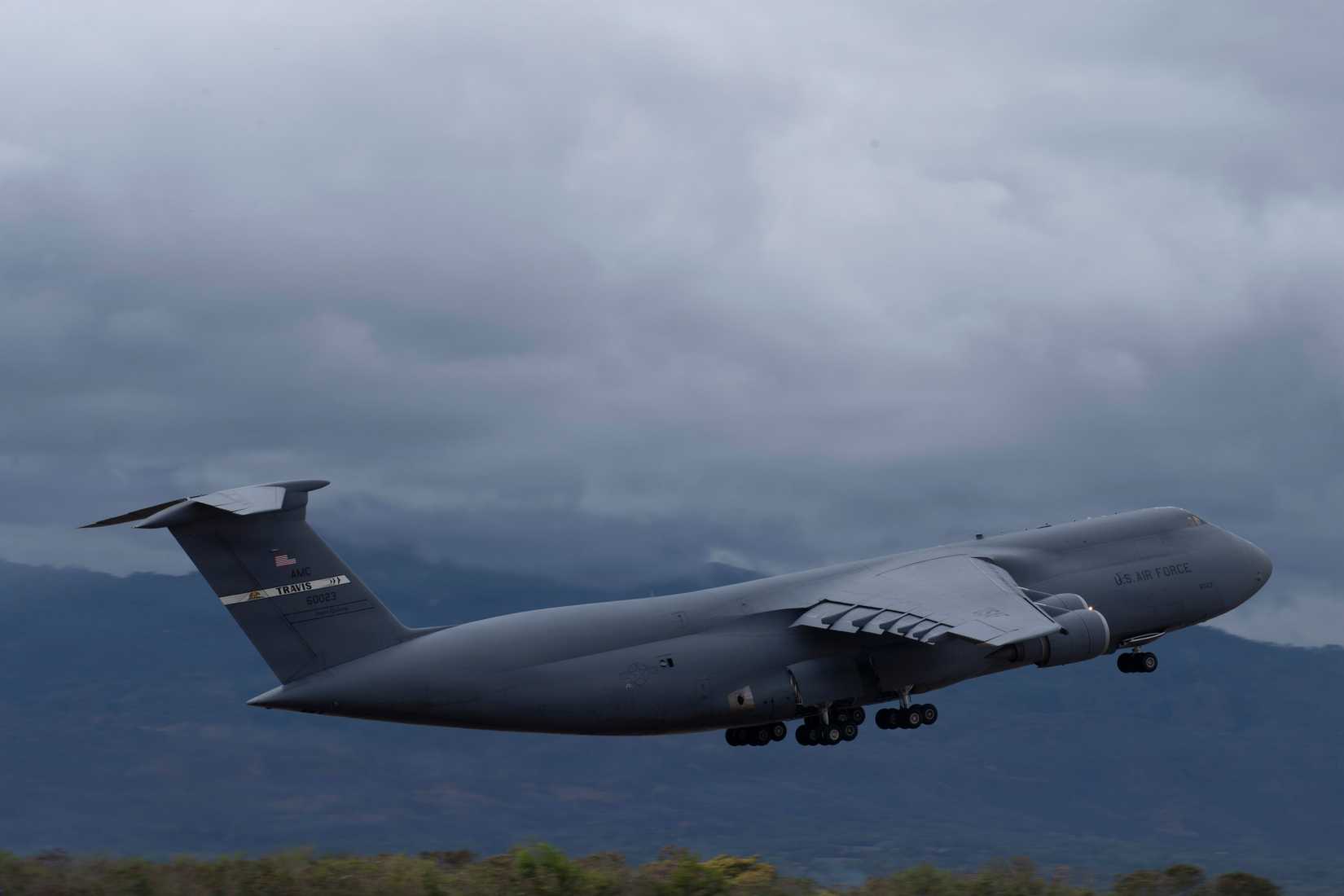 ir Force C-5M Super Galaxy takes off from Soto Cano Air Base, Honduras, March 20, 2026.