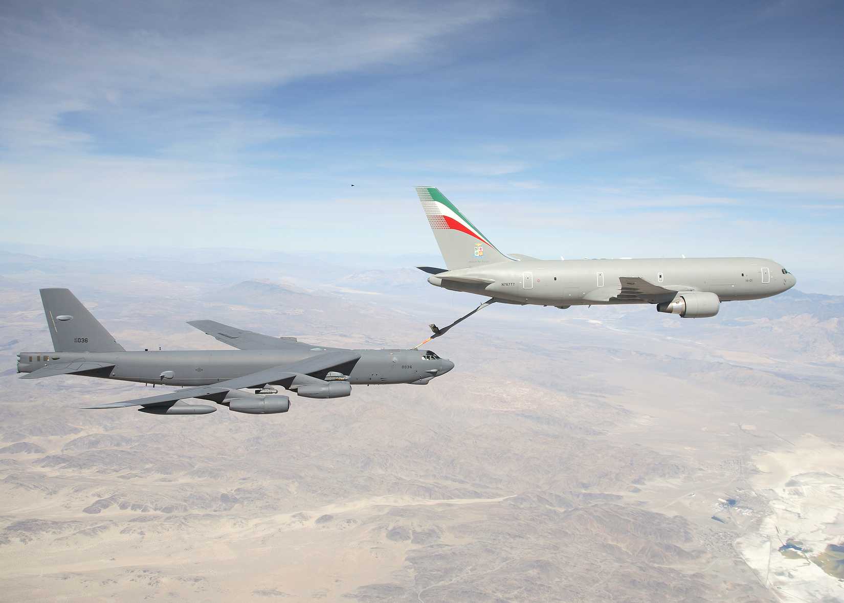 KC-135 Stratotanker refueling an aircraft in flight