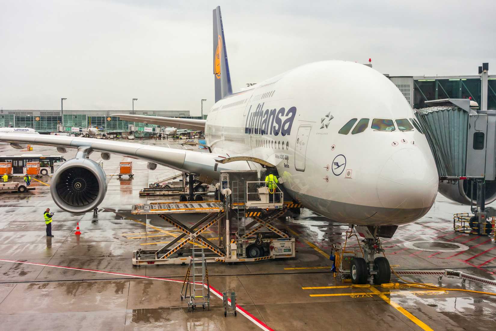Lufthansa A380 at gate