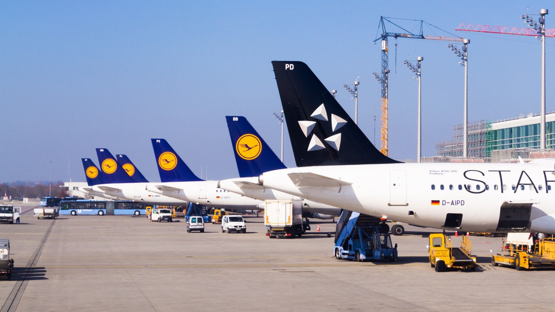 Lufthansa Aircraft parked at terminal